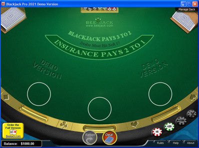 Blackjack Pro 2021 Main Screen