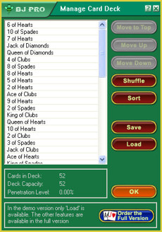 Blackjack Pro 2021 Manage Deck
