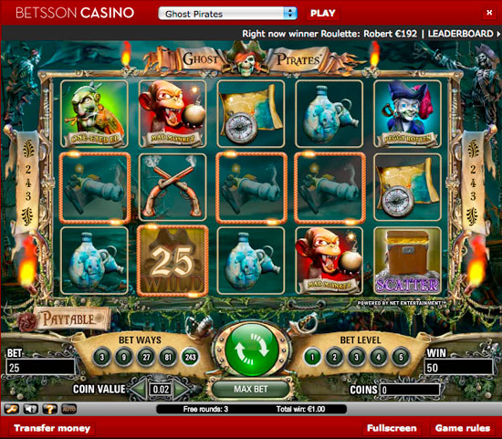 betsson slots ghost pirates